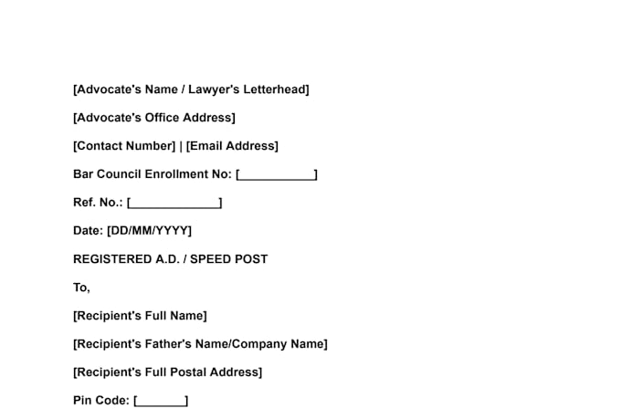 draft legal notices and legal documents